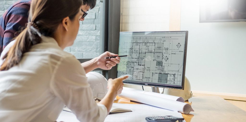 Architects working on a building design